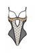 Еротичне боді Passion MARINA BODY, L/XL, beige, з відкритими чашками