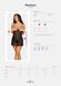 Прозрачный пеньюар с открытой грудью Obsessive Pearlove chemise & thong black S/M, трусики