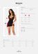 Пеньюар Obsessive Bellastia chemise & thong XL/2XL, непрозорий, фігурне декольте, стрінги в наборі