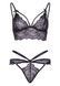 Еротичний комплект зі стрепами та стразами Leg Avenue Ready Or Not L Black, бра + стрінги