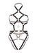 Портупея-тедді з екошкіри Leg Avenue Heart ring harness teddy L, Black, підвіска-сердечко, ланцюги