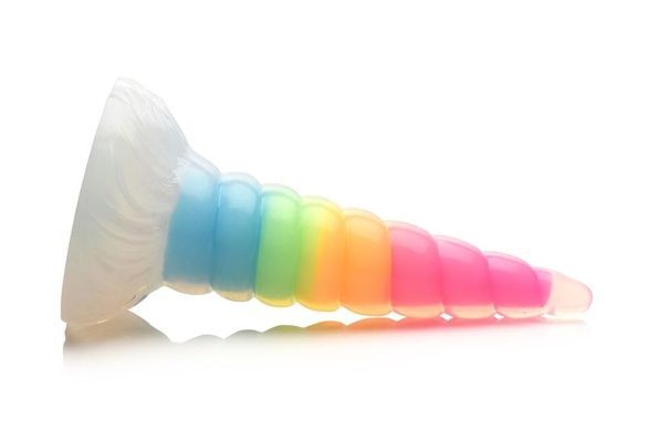 Фалоімітатор Creature Cocks Luminescent Rainbow Silicone Dildo SX2222 фото