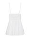Сатиновий пеньюар з мереживом Obsessive 810-BAB-2 babydoll & thong L/XL, білий, пеньюар, танга
