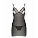 Пеньюар с вырезами на груди, стринги Passion LOVELIA CHEMISE L/XL, black