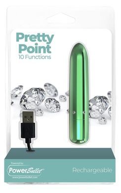 Вибропуля Powerbullet Pretty Point Rechargeable Bullet Teal SO5567 фото