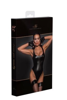 Боди Noir Handmade F244 Powerwetlook body with high cut bottom hem - S