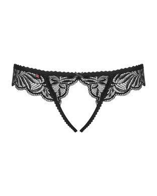 Спокусливі мереживні трусики танга з доступом Obsessive Contica S/M чорні
