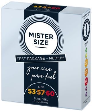 Набір презервативів Mister Size - pure feel - 53&ndash;57&ndash;60 (3 condoms), 3 розміри, товщина 0,05 мм SO8040 фото