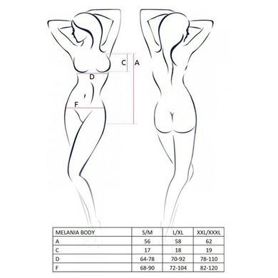 Боди Passion MELANIA BODY XXL/XXXL, black