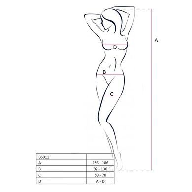 Бодістокінг Passion BS011 white, комбінезон, імітація панчіх і пояса S/M/L
