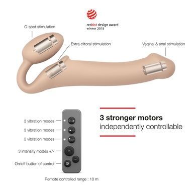 Безременной страпон с вибрацией Strap-On-Me Flesh M SO3355 фото