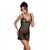 Пеньюар з вирізами на грудях, стрінги Passion LOVELIA CHEMISE S/M, black