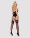 Сатиновий мереживний корсет Obsessive 810-COR-1 babydoll & thong S/M, чорний, корсет, танга