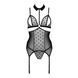 Корсет с открытой грудью Passion DOMINICA CORSET XXL/XXXL black, пажи для чулок, стринги