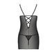 Пеньюар з вирізами на грудях, стрінги Passion LOVELIA CHEMISE S/M, black