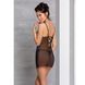 Пеньюар з вирізами на грудях, стрінги Passion LOVELIA CHEMISE S/M, black
