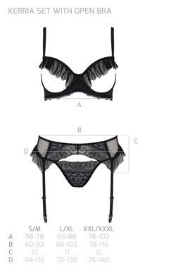 Комплект Passion KERRIA SET WITH OPEN BRA black L/XL - ECO Passion