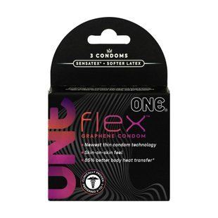 Презервативи ONE Flex Graphene Condom 3 шт, картонна коробка SX0783 фото