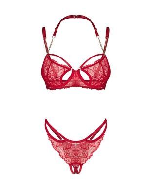 Комплект Obsessive Matildea 2-pcs crotchless set L/XL