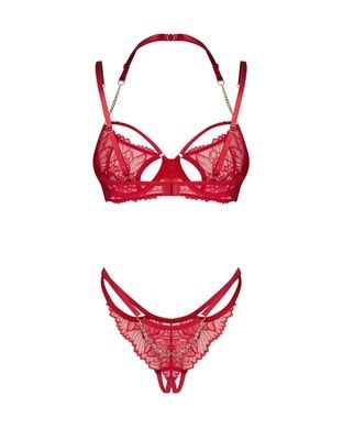 Комплект Obsessive Matildea 2-pcs crotchless set L/XL
