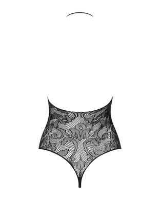 Бодістокінг з великою сіткою та відкритою спиною Obsessive B113 teddy S/M/L, халтер
