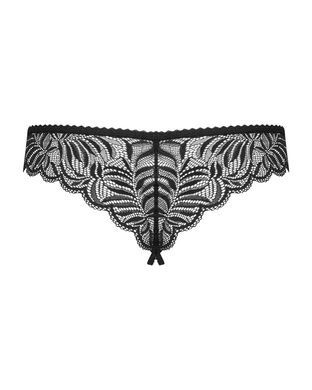 Спокусливі мереживні трусики танга з доступом Obsessive Contica L/XL чорні