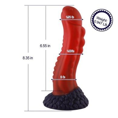 Дилдо Hismith 8.35" Curved Silicone Dildo Red SO9966 фото