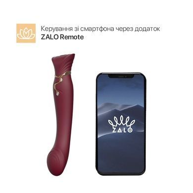 Смартвібратор Zalo Queen Wine Red з перлиною і вакуумом SO6662 фото