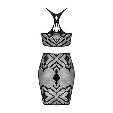 Эротичный полупрозрачный комплект Obsessive K101 top & skirt S/M/L, топ, юбка