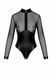 Боді Noir Handmade F321 Edge wetlook and mesh body with rings - 3XL