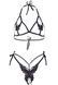 Еротичний комплект з відкритою чашкою Leg Avenue Open cup bra and pearl panty One Size Black