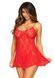 Мереживна жіноча сорочка бебі-дол Leg Avenue Rose Lace One Size червона