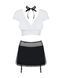 Эротический костюм секретарши Obsessive Secretary suit 5pcs black L/XL, черно-белый, топ, юбка, стри