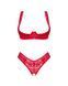 Комплект белья Obsessive Lacelove cupless 2-pcs set M/L Red, открытый доступ, открытая грудь