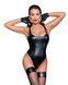 Боди Noir Handmade F244 Powerwetlook body with high cut bottom hem - M