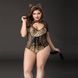 Эротический костюм кошечки JSY &laquo;Императрица Китти&raquo; Plus Size, Black, боди, шнуровка, хвост, ушки