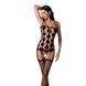 Бодистокинг Passion BS067 black, комбинезон, имитация чулок и топа на бретелях One Size