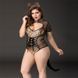 Эротический костюм кошечки JSY &laquo;Императрица Китти&raquo; Plus Size, Black, боди, шнуровка, хвост, ушки