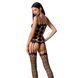 Бодистокинг Passion BS067 black, комбинезон, имитация чулок и топа на бретелях One Size