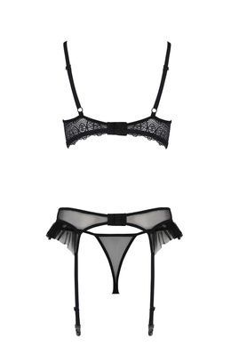 Комплект Passion KERRIA SET WITH OPEN BRA black S/M - ECO Passion