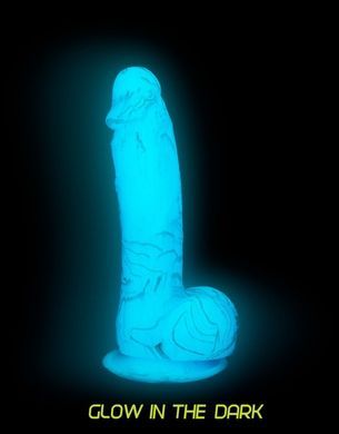 Фалоімітатор, що світиться у темряві ADDICTION - LUKE - 7.5"- BLUE G.I.D SO4531 фото