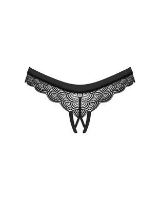Сексуальные кружевные женские трусики с доступом Obsessive Chemeris M/L черные