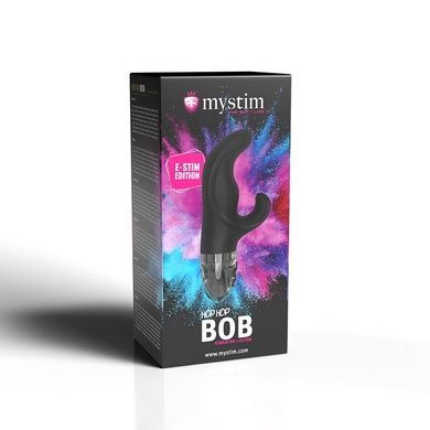 Вібратор-кролик з електростимуляцією Mystim Hop Hop Bob Black Edition SO8142 фото