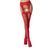 Сітчасті панчохи-стокінги Passion S020 One Size, Red, ажурний візерунок, імітація пояса з гартерами