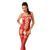 Бодистокинг Passion BS054 red, комбинезон, имитация чулок, открытый животик S/M/L