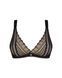 Кружевной бюстгальтер с треугольной чашкой Obsessive Estiqua bra XS/S, черный, широкие лямки