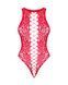 Ажурний бодістокінг із ефектом шнурівки Obsessive B120 teddy red S/M/L, червоний