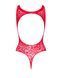 Ажурний бодістокінг із ефектом шнурівки Obsessive B120 teddy red S/M/L, червоний