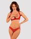 Комплект белья Obsessive Lacelove cupless 2-pcs set XL/2XL Red, открытый доступ, открытая грудь