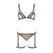 Эротический комплект нижнего белья Passion GABI SET S/M beige, трусики с гартерами
